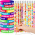 JUNEBRUSHS 72pcs Silicone Wristbands Happy Birthday Rubber Bracelets Pencils Set Bulk Party Favors for Kids Teachers