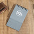 Mini Desk Calendar 2025-2026, Small Desktop Calendar from July 2025 to Dec 2026, Thick Paper with Stickers (Mini Grey)
