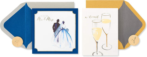 Papyrus Wedding Cards, Congratulations Toast, 2-Count for Celebrating Special Occasions