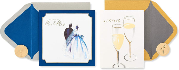 Papyrus Wedding Cards, Congratulations Toast, 2-Count for Celebrating Special Occasions