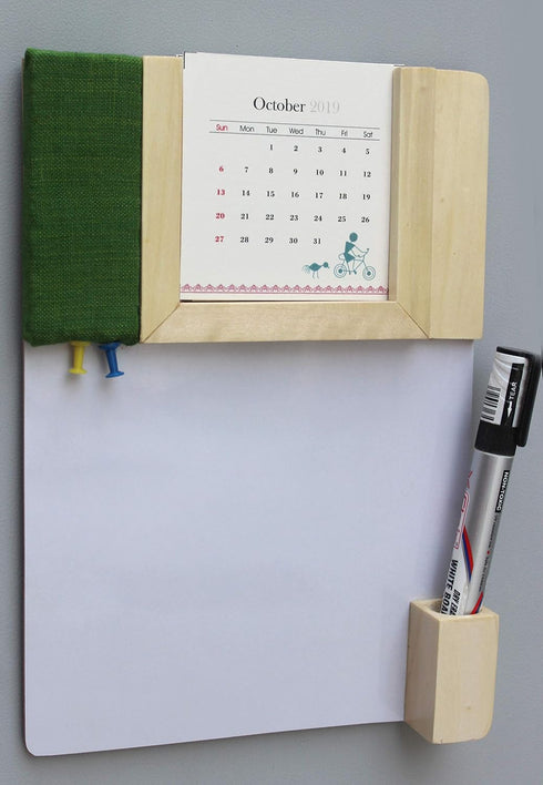IVEI Warli Calendar with Pin Board & White Board - Magnet Board Calendar for Fridge, Mini Calendar with Whiteboard &