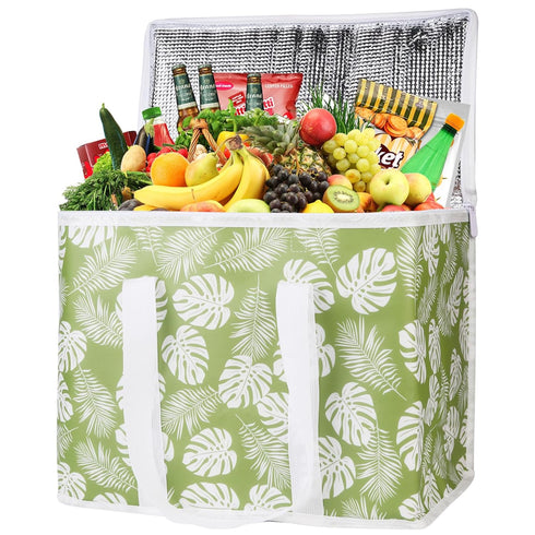 CIVJET 1-Pack Insulated Reusable Grocery Shopping Bags, X-Large Insulated Food/Pizza Delivery Bag