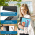 WOT I Telescoping 3 Ring Binder 1 Inch 4PCS, Flexible Binder with Expandable Spine and Clear Catalog Pocket