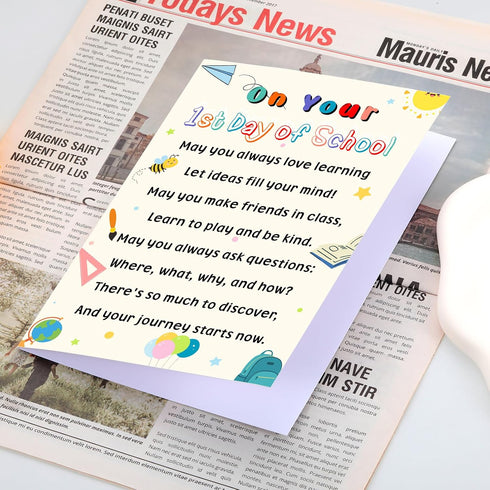 Frvyherz 1st 1st 2nd 3rd First Day of School Card for Kids, First Day of Schools Gifts for Daughter Son, Inspirational