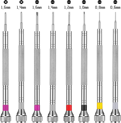 8 Pieces Precision Screwdriver Set, Micro Jewelers Screwdriver for Watch, Eyeglasses, Jewelry, and Electronics Repair