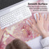 QIYI Large Mouse Pad, Cute Pink PU Leather Desk Mat, Rose Gold Marble Protector for Gaming, 31.5" x 15.7"