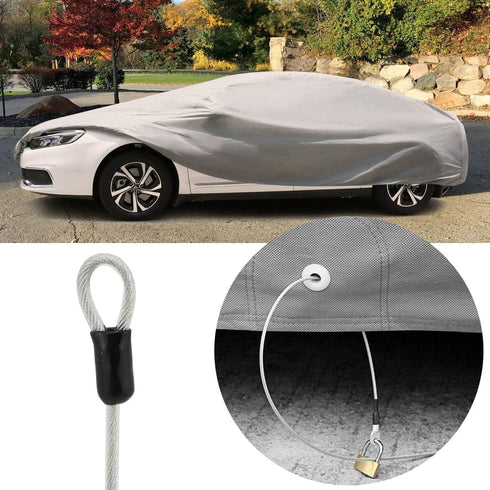 Car Cover Safety Steel Cable, 6.56 Ft Outdoor Clothesline, Vinyl Coated Flexible Steel Cable with Ring Ends