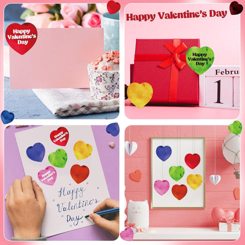 BBTO 720 Sheets Heart Shaped Sticky Notes, 3 x 3 Inch Colorful Memo Pads for Valentine's Day, Removable