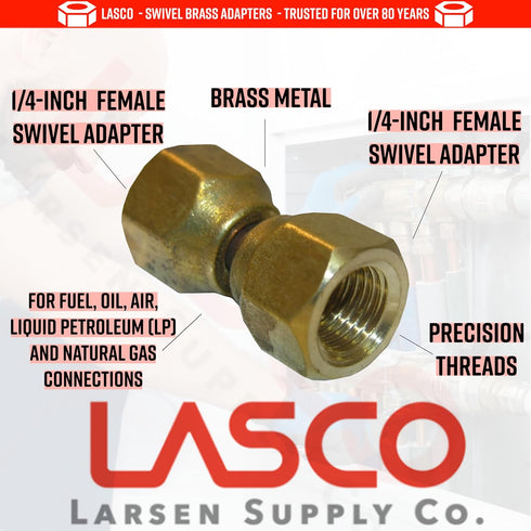 LASCO 1/4-Inch Female Flare Swivel Brass Adapter, 17-5911