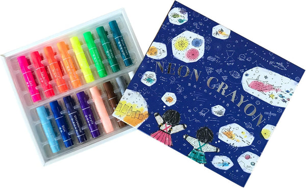Kokuyo Fluorescent Crayons, 16 Colors KE-AC31
