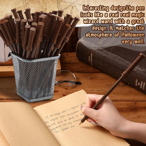 Colarr 100 Pcs Wizard Wands Ballpoint Pen, Bulk Halloween Pens for Kids, Wizard Party Favors, School Rewards