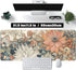 Japanese Minimalist Floral Desk Mat, Aesthetic Flowers XL Large Extended Gaming Mouse Pad for Office Decor (31.5x11.8