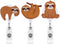 WILLBOND 3 Pcs Sloth Badge Holder, Cute Sloth Retractable Felt Reel Clip with Alligator Clip for Women Nurse ID Card