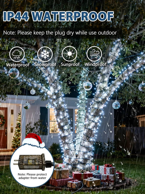 165 500 12 3 Dimmable Voice Controlled Christmas Lights with Remote, FT LED String Lights Indoor Outdoor with Modes
