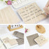 Buqoo Wood Sticky Note Holder with Metal Stencil, 2 Sticky Notes 3"x3", Organizer for To Do Lists