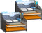 Samstar 2 Pack Mesh Desk File Organizer - Letter Tray Holder with 3 Paper Trays and 2 Vertical Sections, Black