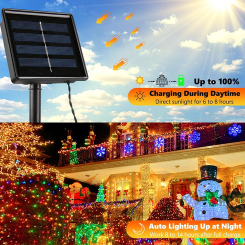 2 Pack 144 400 8 Joomer Solar Christmas Lights, Total FT LED Modes Waterproof Solar String Lights Outdoor Auto ON/Off