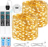 Lakumu 132FT(66*2) Rechargeable Fairy Lights Battery Operated, Twinkle Lights with Remote &Timer,