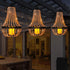 BAYN 27H Hanging Candle Chandelier Outdoor, Battery Operated Clear Acrylic Beaded Chandelier with Flickering Led Candle