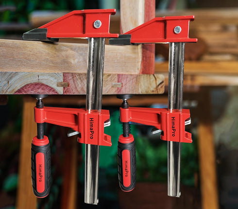 12 Inch Set, 4 Pack 600 lbs HimaPro Bar Clamp Load Limit Medium Duty Quick Release Steel F Clamp, Ideal
