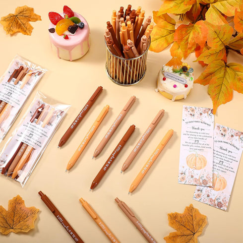Watersay 144 Pcs Thanksgiving Little Pumpkin Baby Shower Favor Fall Baby Shower Pens Gifts Bulk with a Little Pumpkin