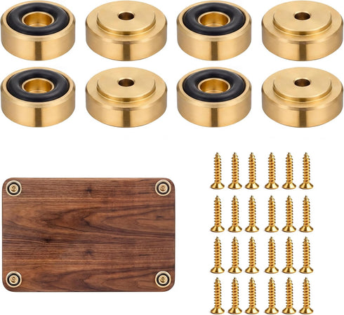 Fuyulacom 8 Pcs Brass Cutting Board Feet Non Slip Silicone Feet for Cutting