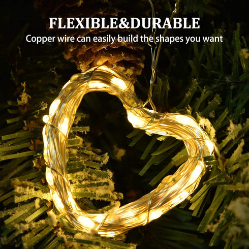 2 Pack 100 LED Solar Powered String Lights, 33FT Each, 8 Modes Waterproof Fairy Lights for Garden, Patio, Party,