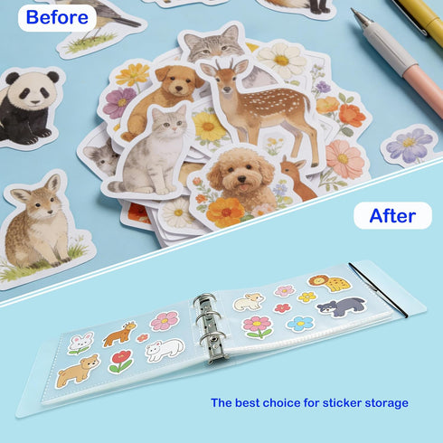 BYSLBTY 3x5 40 Holder1 Index Card Binder with Card Sleeves, Index Card Organizer for Flash Cards, Recipe Cards and Note