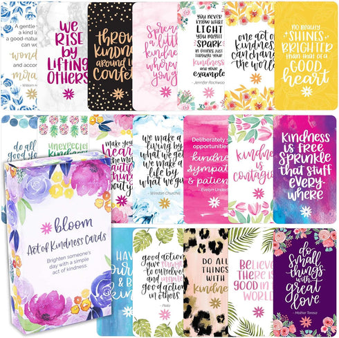 bloom daily planners Act of Kindness Deck - Set of 30 Mini Encouragement Cards with Positive Quotes, Assorted Designs