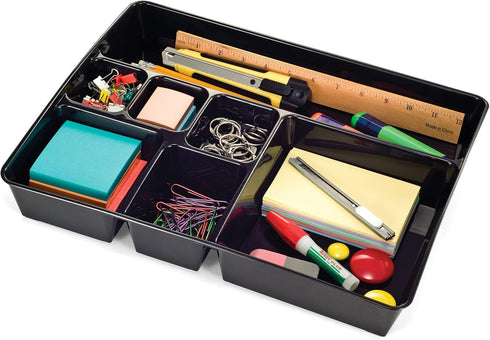 Officemate OIC Achieva Deep Drawer Tray, 30% Recycled Plastic, 15-1/8 x 11-1/2 x 2-1/4 in, Black