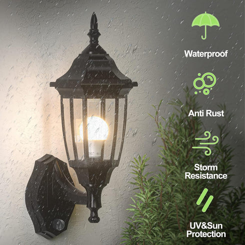 Bulbs, 1 Pack, EMART Dusk to Dawn Plastic Outdoor Wall Light Fixtures with Waterproof and Anti-Corrosion Porch Sconces