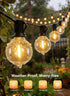37Ft 11 G40 Bulbs, 2700K Dimmable Brightown Outdoor String Lights with Remote, Shatterproof LED Waterproof Connectable