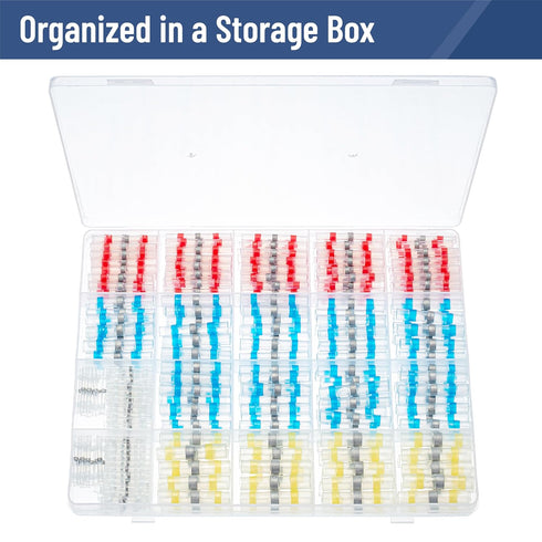 Bates Solder Seal Wire Connectors, 250 pcs, Waterproof Heat Shrink Butt Connectors for Electrical Wiring