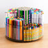 Flytreal 360-Degree 6 Acrylic Pen Marker Organizer for Desk, Rotating Pencil Holder Crayon Art Supplies Storage