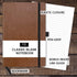 RICCO BELLO Blank Page Hardcover Notebook, 5.7 x 8.4 inches with Lined Writing Guide, Pen Loop, Band Closure, Brown.