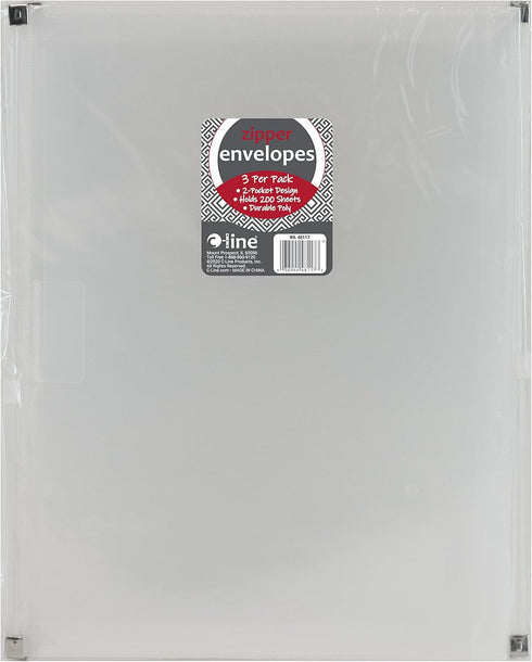 C-Line Zip 'N Go Expanding Portfolio, Letter Size, 200-Sheet Capacity, Clear, 3 per Pack