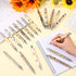 TecUnite 30 1.0 mm 10 Pcs Sunflower Pens Sunflower Gift for Sunflower Lover Yellow Flower Floral Pens Black Ink