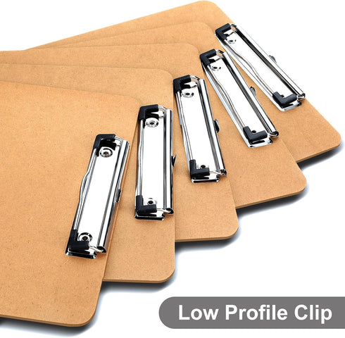 Wood Clipboards Set of 2 - Letter Size Hardboard Clip Board 8.5x11 for Classroom and Office Supplies