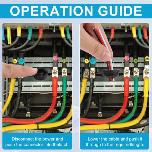 50pcs Push-in Cable Connectors, 3/8 Inch Trade Size Non-Metallic Push In Connector for Romex 1/2 Inch Knockouts (Black)