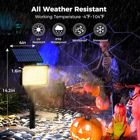 3 2 Pack Solar Spot Lights Outdoor Waterproof for Flag, Tree, House, Garden, Yard, Brightness Modes Solar Powered