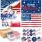 Seajan 200 Set Patriotic Cards, Blank Greeting Card with Envelopes, 4th of July American Flag Note Card