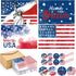 Seajan 100 Set Patriotic Cards, Blank Greeting Card with Envelopes, 4th of July American Flag Note Card