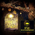 2 Pack Bronze Solar Lanterns - Waterproof Metal Hanging Solar Lights Outdoor Decorative, Solar Powered LED Lamp