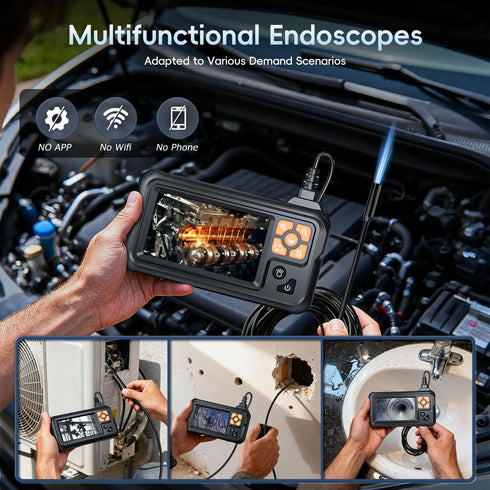 SKYBASIC 4.3'' 8 65.6FT Industrial Endoscope Borescope Camera with Light, HD Digital Handheld Waterproof Sewer Tools