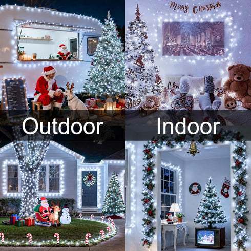 SFNDOU 2 Pack 8 66ft 200 Battery Operated String Lights Outdoor Indoor, Modes with Remote Timer Waterproof LED Twinkle