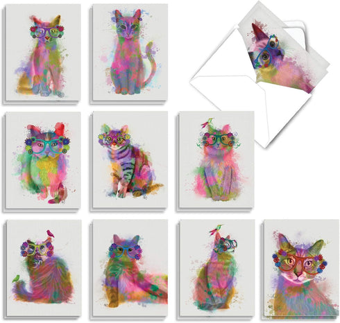 The Best Card Company 20 Assorted Blank Notecards Bulk Box Set - 4 x 5.12 Inch with Envelopes