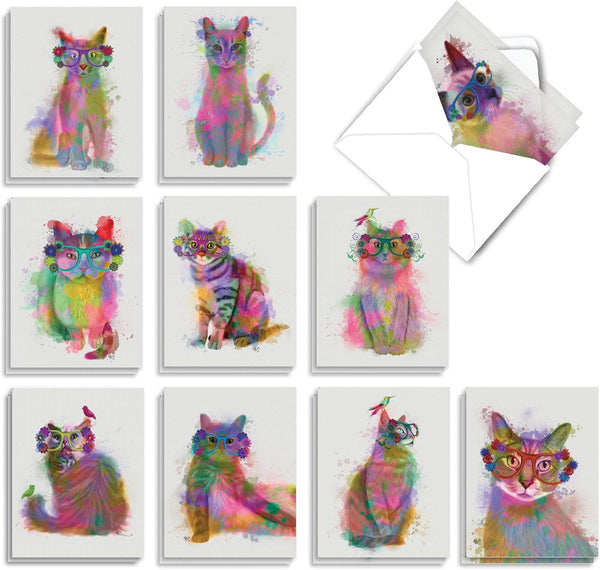 The Best Card Company 20 Assorted Blank Notecards Bulk Box Set - 4 x 5.12 Inch with Envelopes