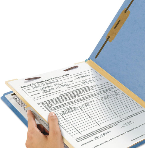 Smead Classification File Folder - 1 Divider, 2" Expansion, Letter Size, Blue, 10 per Box (13701)