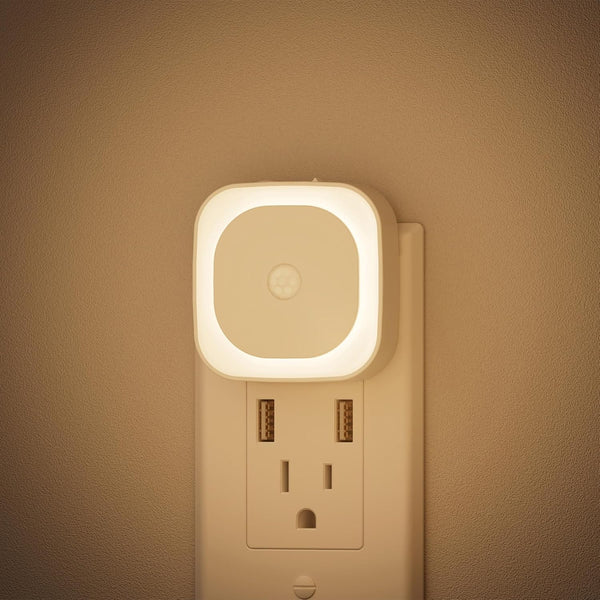 2 Pack Plug in Night Light, Motion Sensor & Dusk to Dawn Sensor, Dimmable Night Lights for Kids
