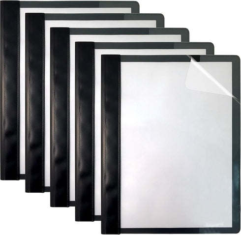 Better Office Products Ultra Durable Clear Front Report Covers, 25 Per Box, Letter Size, Black with Fasteners